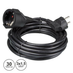 CABO EXTENSÃO TOMADA ELÉTRICA C 1 SAÍDA 30M 3X15MM PRETO