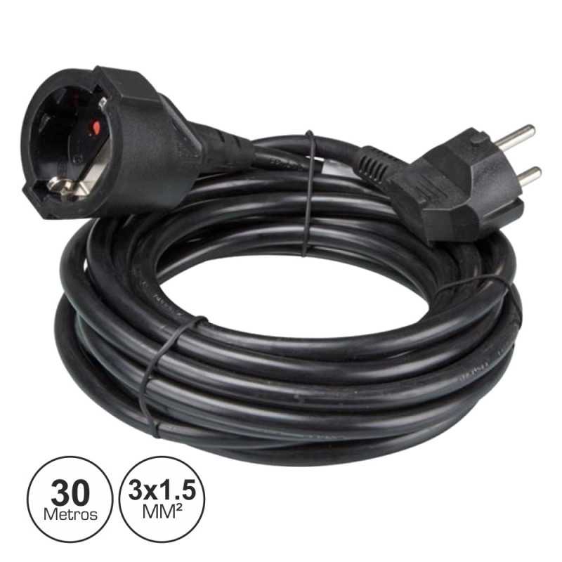 CABO EXTENSÃO TOMADA ELÉTRICA C 1 SAÍDA 30M 3X15MM PRETO