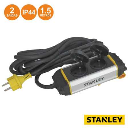 TOMADA ELÉTRICA C 2 SAÍDAS E SUPORTE 15M IP44 STANLEY