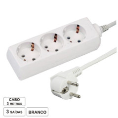 TOMADA ELÉTRICA C 3 SAÍDAS 3M BRANCO