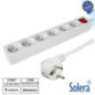 TOMADA ELÉTRICA C 6 SAÍDAS INTERRUPTOR 15M BRANCO SOLERA