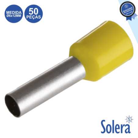 TERMINAL PONTEIRA ISOLADO 6X12MM 50X AMARELO SOLERA