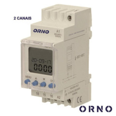 TEMPORIZADOR SEMANAL DIGITAL 16A 230V P CALHA DIN ORNO
