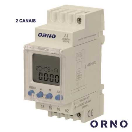 TEMPORIZADOR SEMANAL DIGITAL 16A 230V P CALHA DIN ORNO