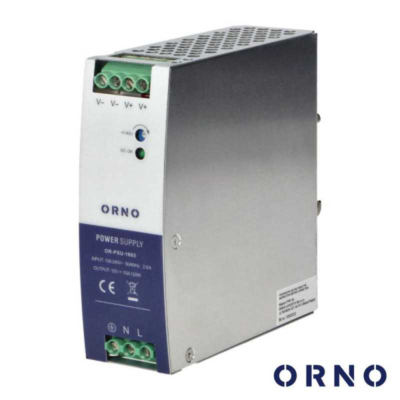 FONTE DE ALIMENTAÇÃO INDUSTRIAL 12VDC 10A 120W DIN ORNO