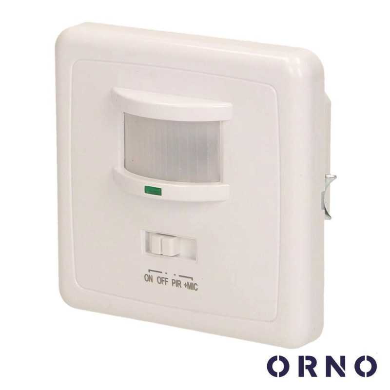 DETECTOR DE MOVIMENTOS E SOM PIR P ENCASTRAR BRANCO ORNO