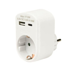 FICHA ELÉTRICA ADAPTADORA 1X SCHUKO USBAUSBC