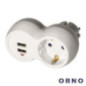 FICHA ELÉTRICA ADAPTADORA 1X SCHUKO 2X USBA ORNO