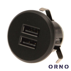 TOMADA C 2 SAÍDAS USB P SECRETÁRIA 5V 21A PRETO ORNO