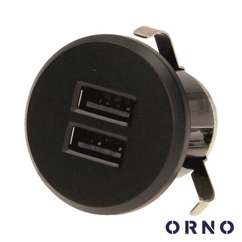 TOMADA C 2 SAÍDAS USB P SECRETÁRIA 5V 21A PRETO ORNO