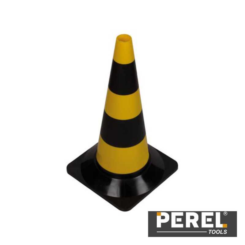 CONE DE SINALIZAÇÃO AMARELOPRETO 50CM PEREL