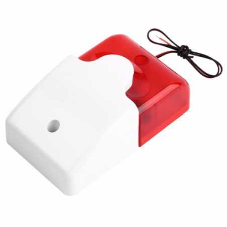 SIRENE E ESTROBOSCÓPIO VERMELHO EM CAIXA 12V