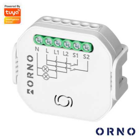 MÓDULO RELÉ 2 CANAIS 2300W 10A WIFIBT TUYA ORNO