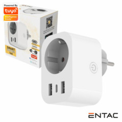 FICHA ELÉTRICA 1X SCHUKO 2X USBA 1X USBC INTELIGENTE WIFI