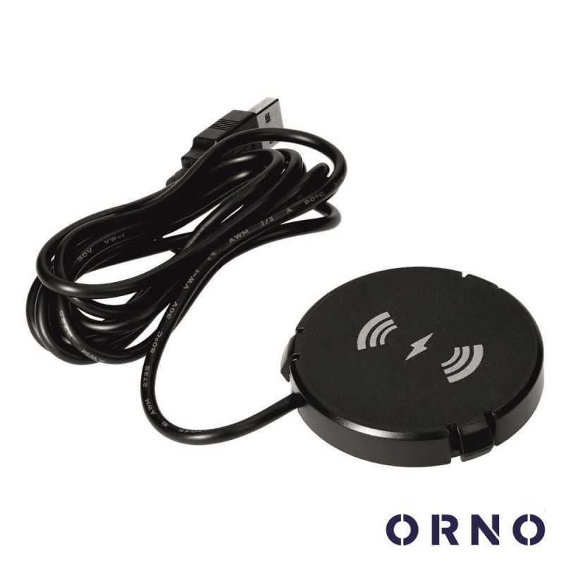 CARREGADOR POR INDUÇÃO QI DE EMBUTIR 60MM C CABO USB ORNO
