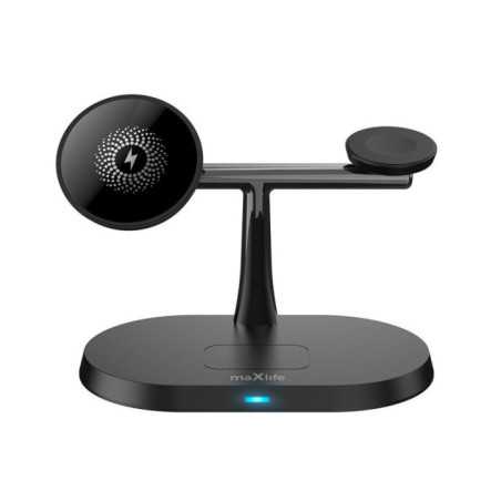CARREGADOR POR INDUÇÃO QI 15W C SUPORTE 3EM1 MAXLIFE