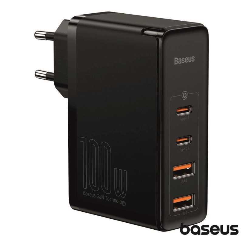 ALIMENTADOR COMUTADO 2 USBC PD 2 USBA 100W GAN2 BASEUS