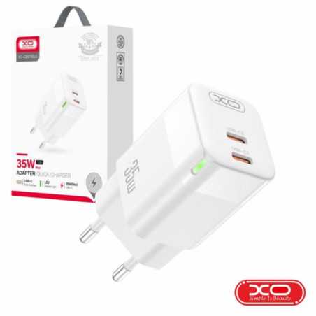 ALIMENTADOR 2 USBC PD 35W GAN 3A BRANCO XO