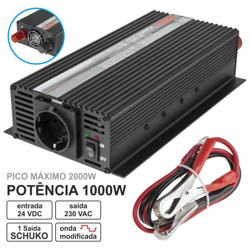 CONVERSOR 24V230V 1000W ONDA MODIFICADA
