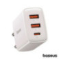 ALIMENTADOR COMUTADO 2 USBA 1 USBC PD 30W BRANCO BASEUS