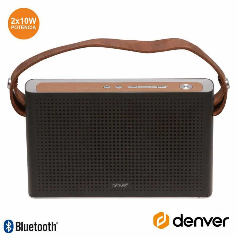 COLUNA BLUETOOTH PORTÁTIL 10W USBBAT PRETO DENVER