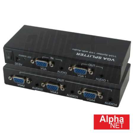 DISTRIBUIDOR AMPLIFICADO VGA 1 ENTRADA 4 SAÍDAS