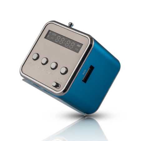 COLUNA BLUETOOTH C RÁDIOMICROSDUSB AZUL