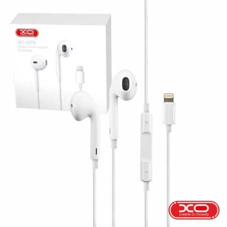 AUSCULTADORES STEREO LIGHTNING C MICROFONE BRANCO XO