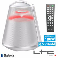 COLUNA BLUETOOTH PORTÁTIL BRANCO 100W USBBTFMAUXBAT LTC
