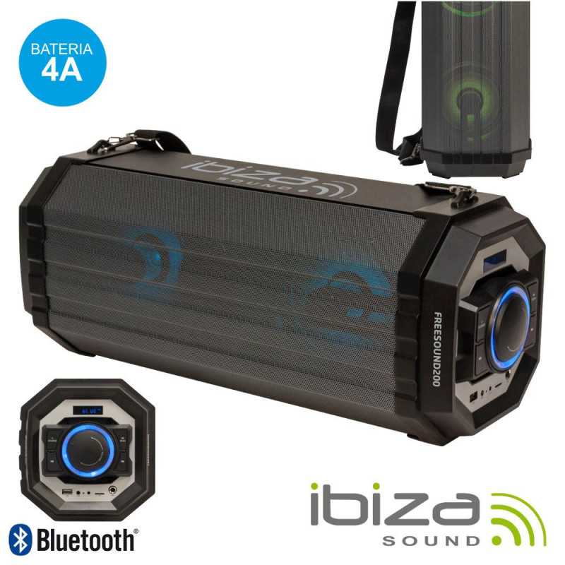 COLUNA BLUETOOTH PORTÁTIL 20WRMS USBBTAUXBAT LED IBIZA