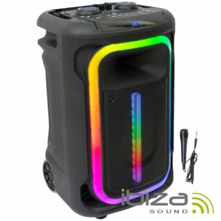 COLUNA BLUETOOTH PORTÁTIL 500W USBBTSDAUX TWS LED IBIZA