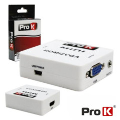 CONVERSOR HDMI VGA C ÁUDIO AMPLIFICADO PROK