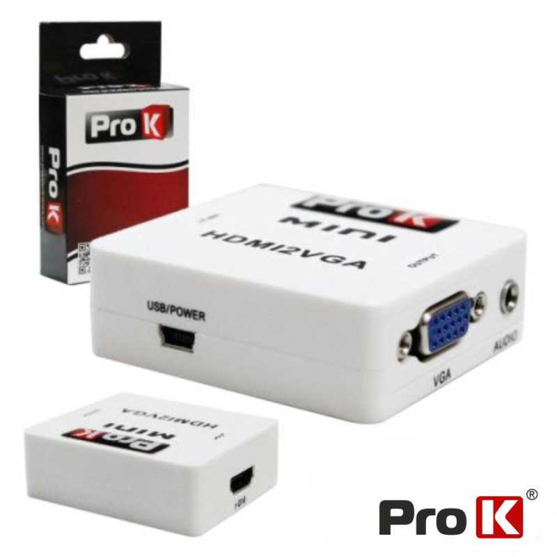 CONVERSOR HDMI VGA C ÁUDIO AMPLIFICADO PROK