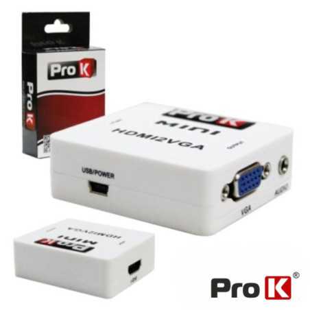 CONVERSOR HDMI VGA C ÁUDIO AMPLIFICADO PROK