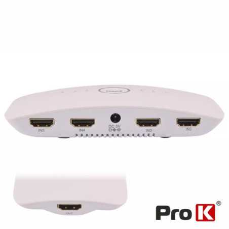 DISTRIBUIDOR COMUTADOR HDMI 4 ENTRADAS 1 SAÍDA 4K PROK