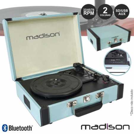 GIRADISCOS 334578RPM RETRO BTUSBSDREC AZUL MADISON