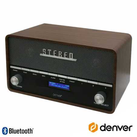 RÁDIO BLUETOOTH AMFMPPLAUXMP3 VINTAGE DENVER