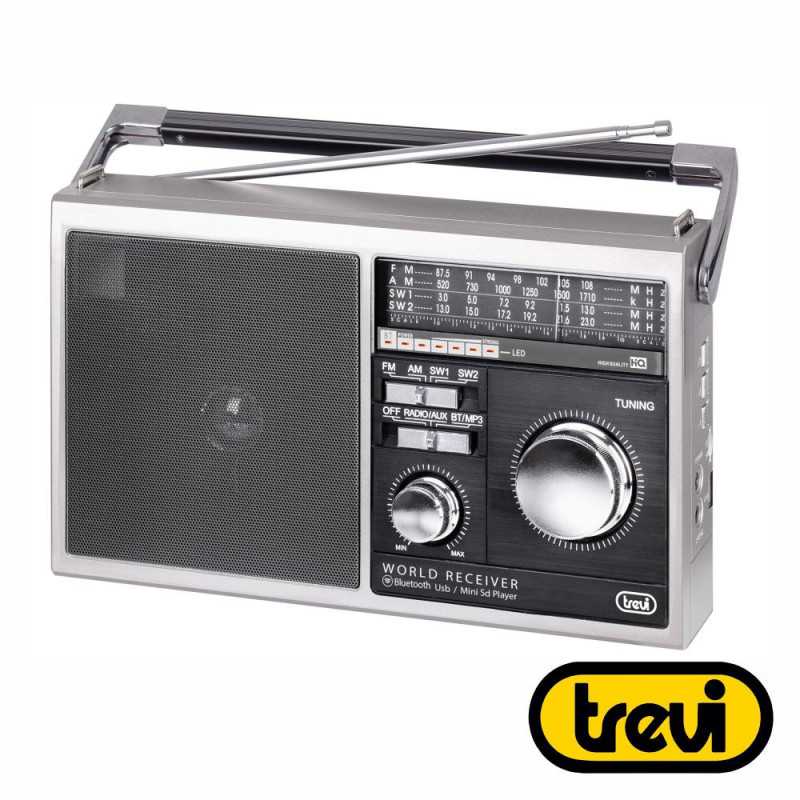 RÁDIO PORTÁTIL AMFM CLÁSSICO USBMICROSDAUXBT TREVI