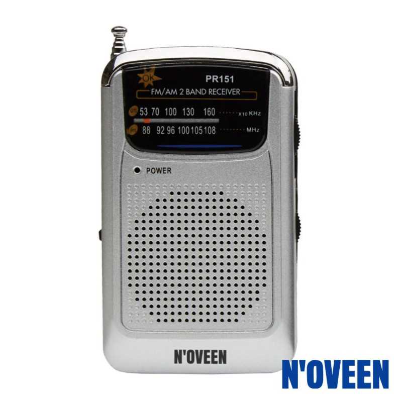 RÁDIO PORTÁTIL AMFM A PILHAS CINZENTO NOVEEN