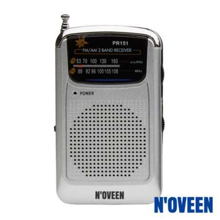 RÁDIO PORTÁTIL AMFM A PILHAS CINZENTO NOVEEN