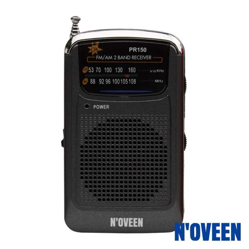 RÁDIO PORTÁTIL AMFM A PILHAS PRETO NOVEEN
