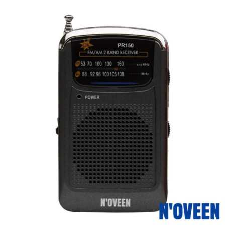 RÁDIO PORTÁTIL AMFM A PILHAS PRETO NOVEEN