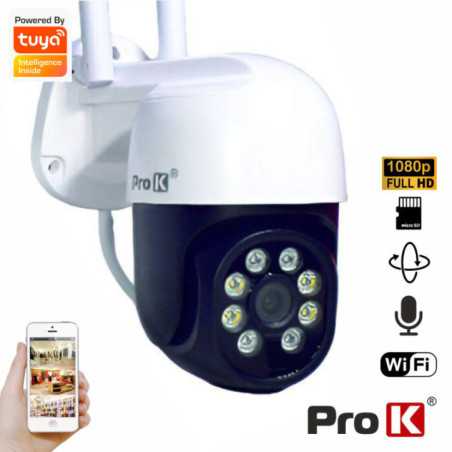 CÂMARA VIGILÂNCIA IP WIFI 3M FHD EXTERIOR PANTILT TUYA PROK