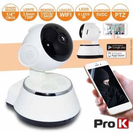 CÂMARA VIGILÂNCIA IP CMOS 720P WIFI MIC PTZ PROK