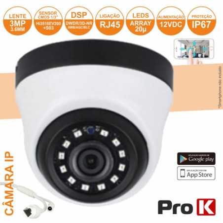 CÂMARA VIGILÂNCIA IP DOME CMOS 1080P 3MP IP67 PROK
