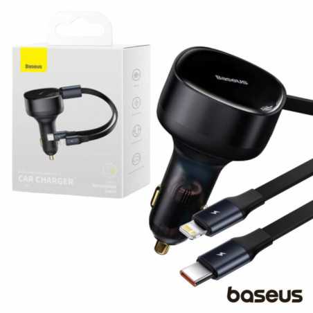 ADAPTADOR ISQUEIRO 12V24V 30W 1XUSBC 1XLIGHTNING BASEUS