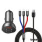 ADAPTADOR FICHA ISQUEIRO 2 USBA 5V 48A C CABO 3EM1 BASEUS