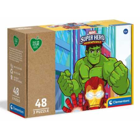 PUZZLE 3X48PCS 24X16CM RECICLÁVEL MARVEL CLEMENTONI