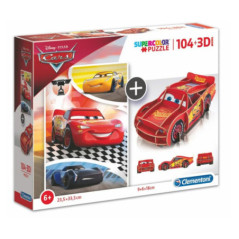 PUZZLE 104PCS 235X335CM C FIGURA 3D CARS CLEMENTONI