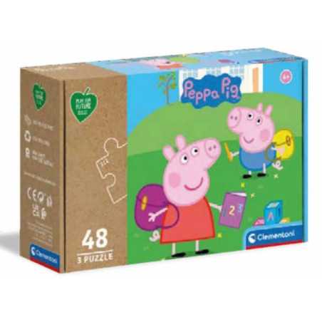 PUZZLE 3X48PCS 24X16CM RECICLÁVEL PEPPA PIG CLEMENTONI